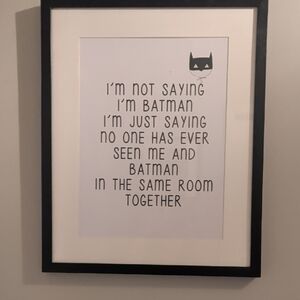 Black and White Batman Quote Poster